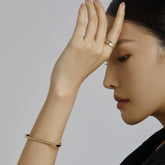 Unlock Marks 18K U-shape Diamond Gold Signature Ring